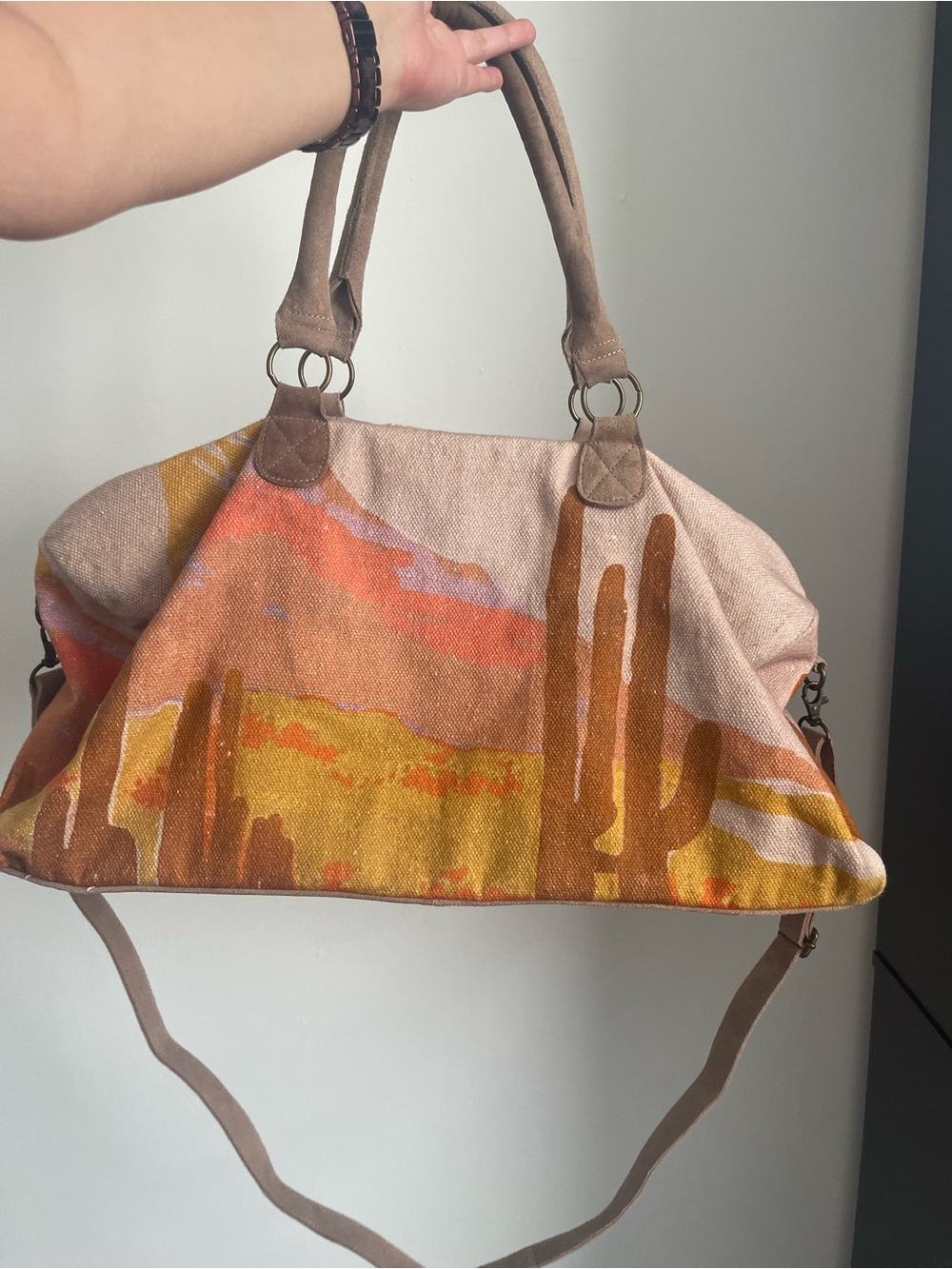 RARE Free People New Horizons Weekender – Cactus Print - Picture 4 of 15
